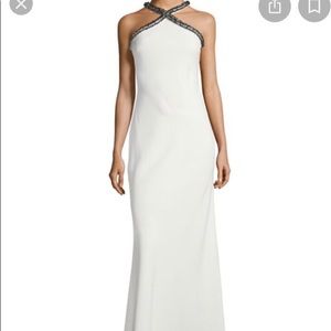Karl Lagerfeld Cross Neck Embellished Gown Size 8